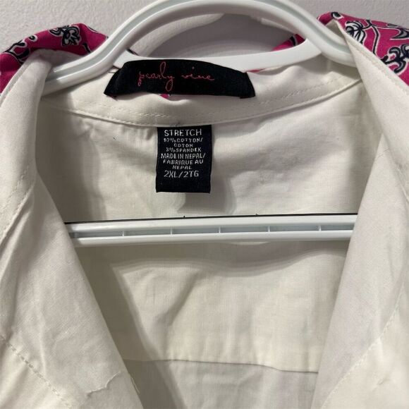 Pearly Vine Women's 2XL Paisley Button-Up Shirt Multicolor Long Sleeve - Picture 3 of 6